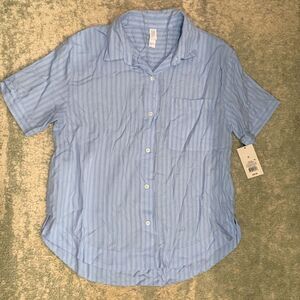 Stars Above Sky Blue Striped Button-Down Shirt